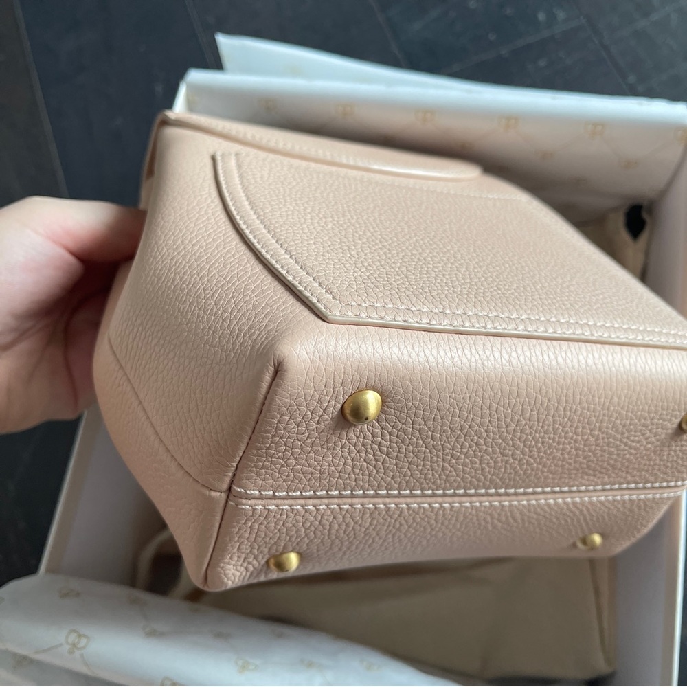 Polene numero un mini leather crossbody bag in pink - Picture 5 of 14